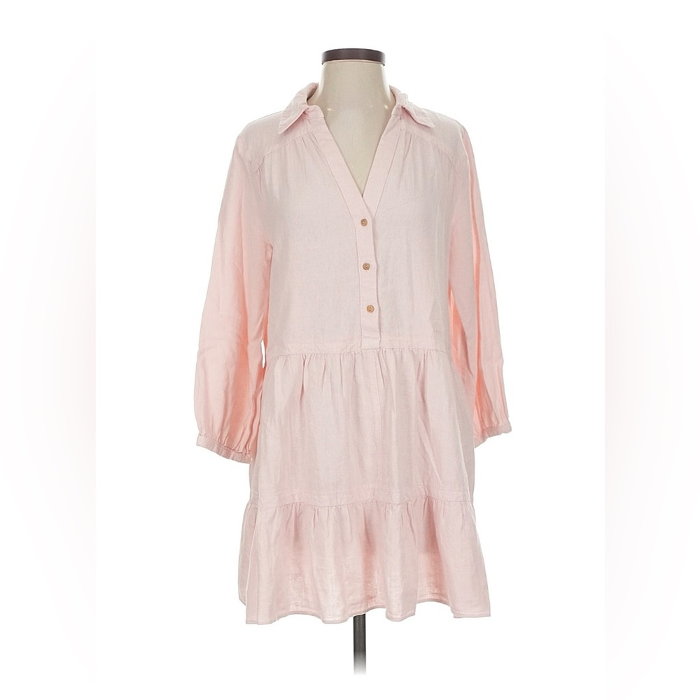 Zara Blush Button-Up Mini Dress